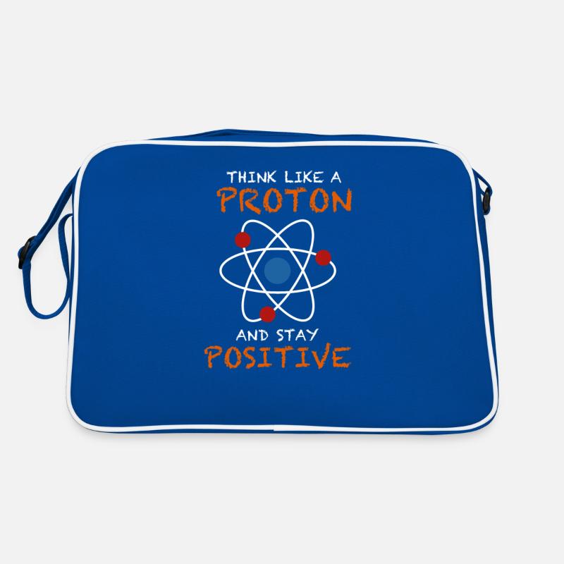 Think like a proton and stay positive Design Atom Retro Tasche