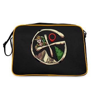 Cool Geocaching Geocacher Cache Detector Gift - Retro Bag - black/gold - Back