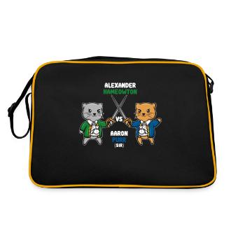 Hamilton Cat Aaron Purr Sword Duel cat Gift - Retro Bag - black/gold - Back