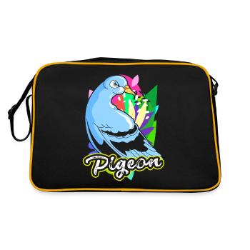 Tauben Rennen Taubenzüchter Brieftaube Turteltaube - Retro Tasche - Schwarz/Gold - Hinten