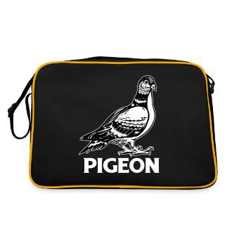 Tauben Rennen Taubenzüchter Brieftaube Turteltaube - Retro Tasche - Schwarz/Gold - Hinten