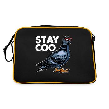 Tauben Rennen Taubenzüchter Brieftaube Turteltaube - Retro Tasche - Schwarz/Gold - Hinten