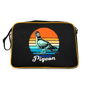 Tauben Rennen Taubenzüchter Brieftaube Turteltaube - Retro Tasche - Schwarz/Gold - Hinten