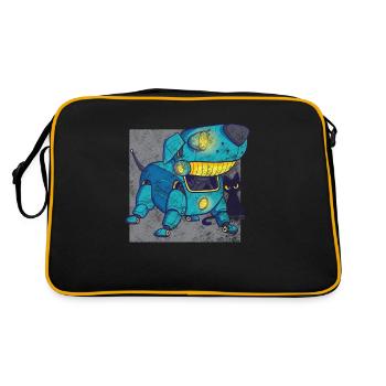 Retro robot dog - Retro Bag - black/gold - Back