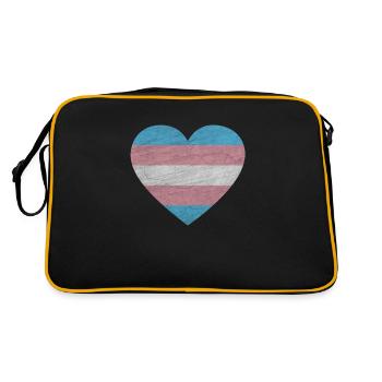 Transgender Pride Flag Heart LGBT Flag Vintage - Retro Bag - black/gold - Back