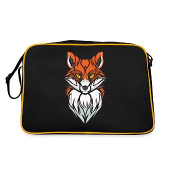 Tribal Fox - Wild Animal Art - Exotic Animals - Retro Bag - black/gold - Back