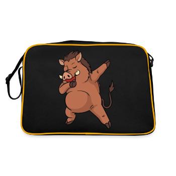 Warthog Dabbing Dance Dancing Funny Gift - Sac Retro - noir/or - Dos