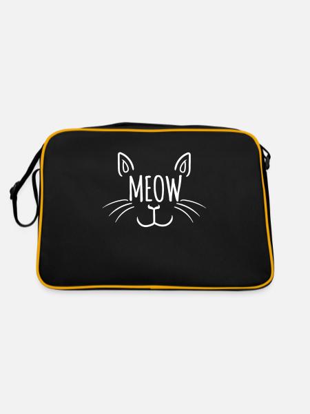 Meow meow chat chats cadeau de la gueule de bois kitty - Sac Retro - noir/or - Dos