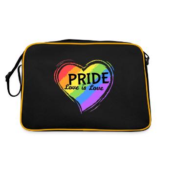 Pride Love is Love, Gift, Gift Idea - Retro Bag - black/gold - Back