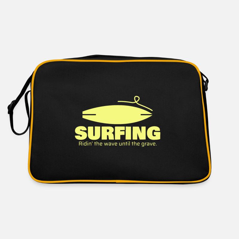 Surfing, gift, gift idea - Retro Bag - black/gold
