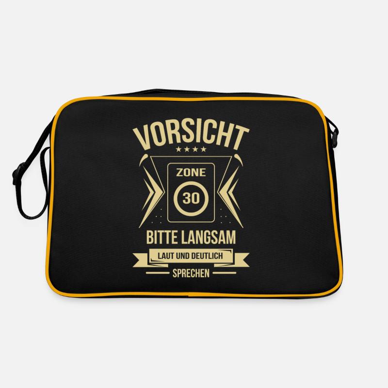 Geburtstag 30 Vorsicht Zone langsam laut deutlich Retro Tasche