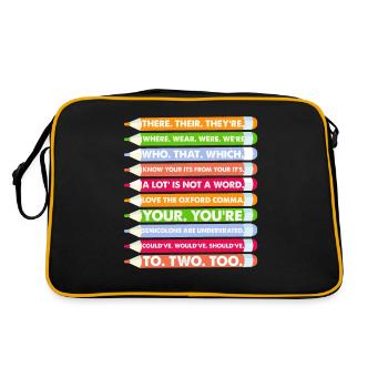 Spelling Grammar There Their Were We're - Retro Bag - black/gold - Back