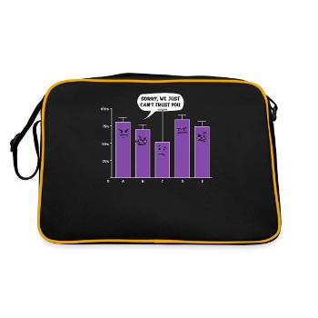 Data Analysis Science Geek We Cant Trust You Nerd - Retro Bag - black/gold - Back