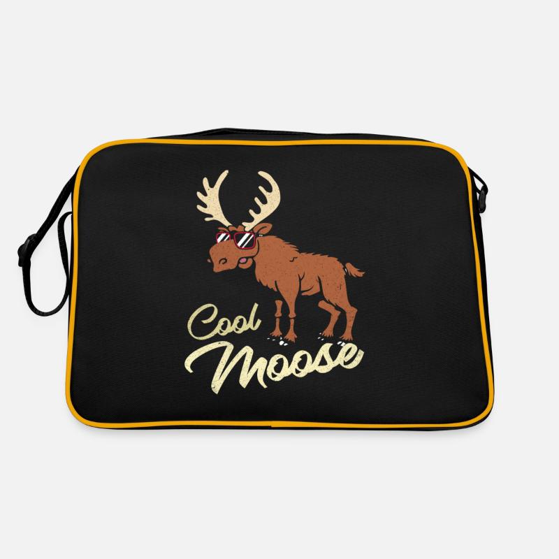 Elch - Retro Tasche - Schwarz/Gold