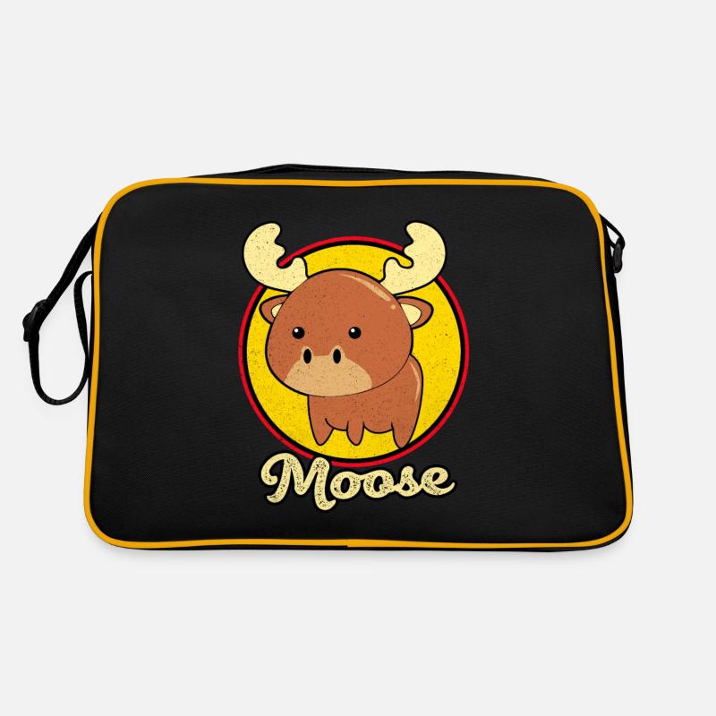 Elch - Retro Tasche - Schwarz/Gold