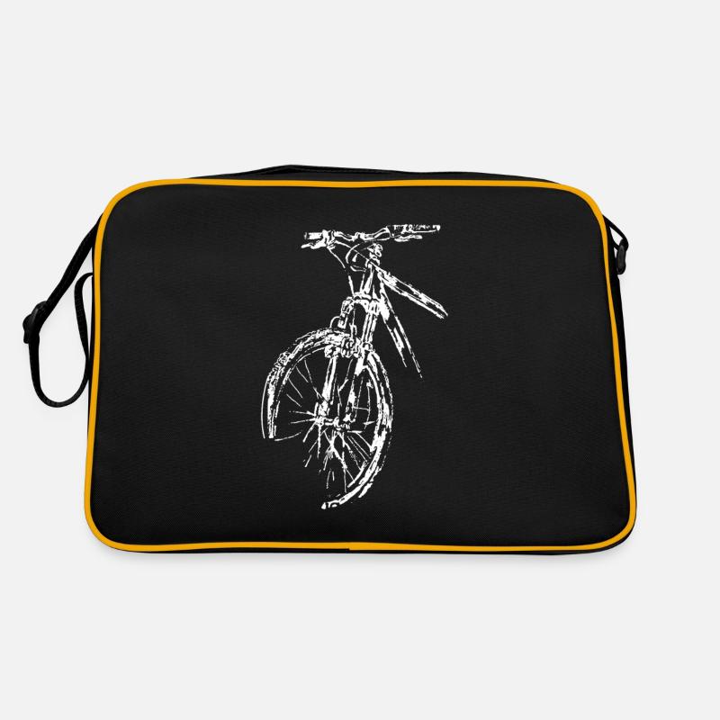Fahrrad Lenker Reisen Hobby Unfall Helm Geschenk - Retro Tasche - Schwarz/Gold
