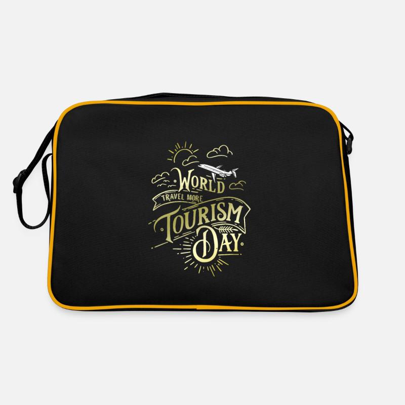 Voyage à travers le monde - Sac Retro - noir/or