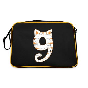 Cat 9th birthday - Retro Bag - black/gold - Back