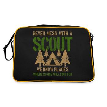Peeking outdoors - Retro Bag - black/gold - Back