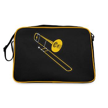 Tromboniste musicien Blechbläser Tenor Alt - Sac Retro - noir/or - Dos