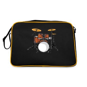 Batterie batteur tambour drumset Tambours - Sac Retro - noir/or - Dos