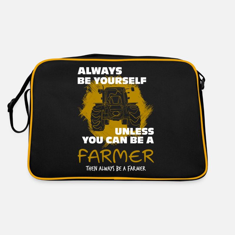 Traktor lustig - Retro Tasche - Schwarz/Gold