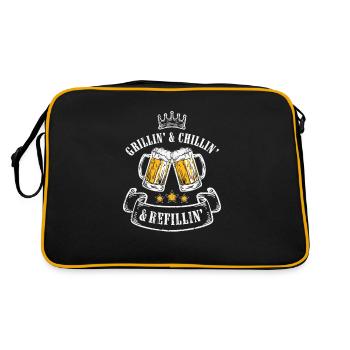 Grillin Chillin Shirt, Grillin Chillin Refillin - Retro Bag - black/gold - Back