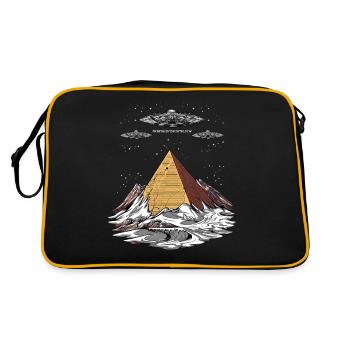 Ausländische Verschwörung der ägyptischen Pyramiden die Antarktis UFO - Retro Tasche - Schwarz/Gold - Hinten