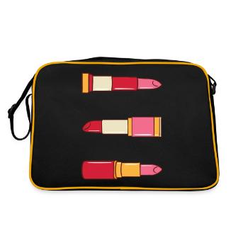 Cadeau de beauté pour femme beauté maquillage rouge à lèvres - Sac Retro - noir/or - Dos