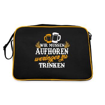 Beer Toast Alcohol German Beer Gift - Retro Bag - black/gold - Back