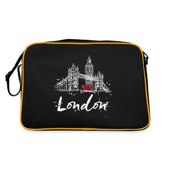 London - Retro Tasche - Schwarz/Gold - Hinten