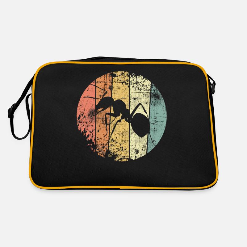 Ameise - Retro Tasche - Schwarz/Gold
