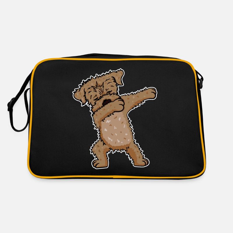 Border Terrier Hund Welpe Dabbing Lustig Geschenk Retro Tasche