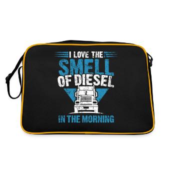 Truck filling station driving long distance gift - Retro Bag - black/gold - Back