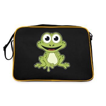 Frog quark animal wildlife nature forest frogs - Retro Bag - black/gold - Back