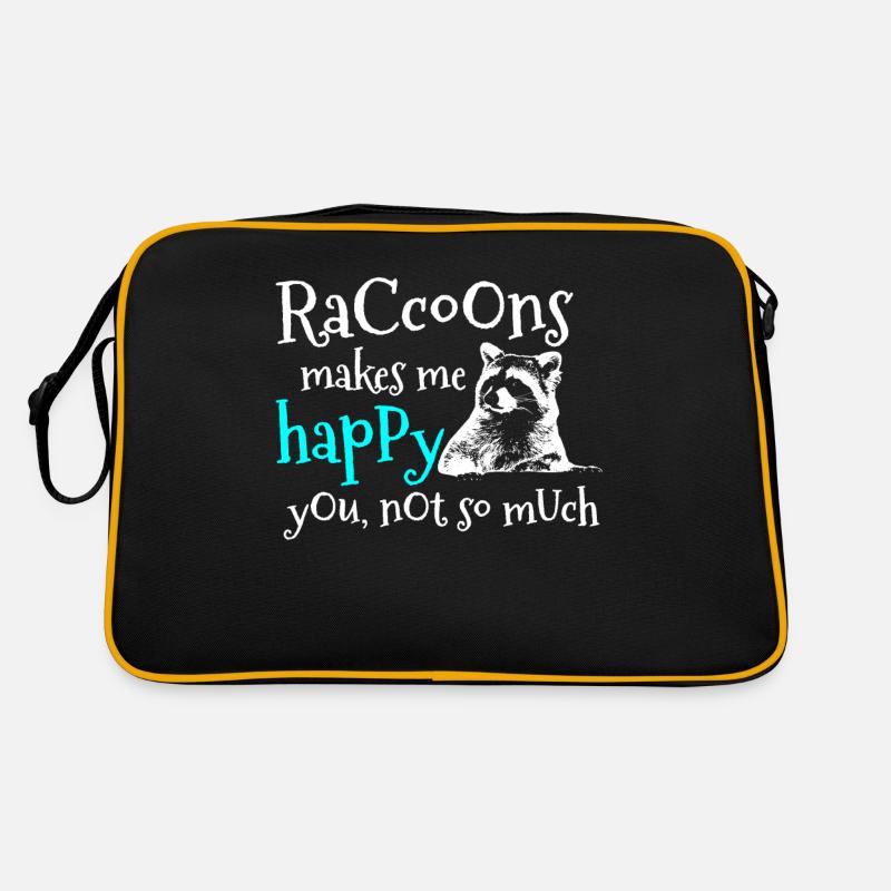 racoon - Retro Bag - black/gold