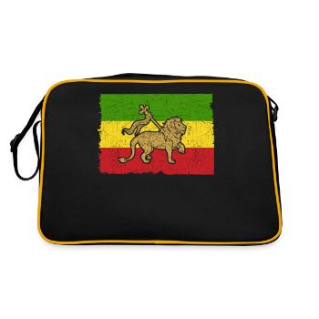 Reggae Rasta Rastafarian Lion Flag Gift - Retro Bag - black/gold - Back