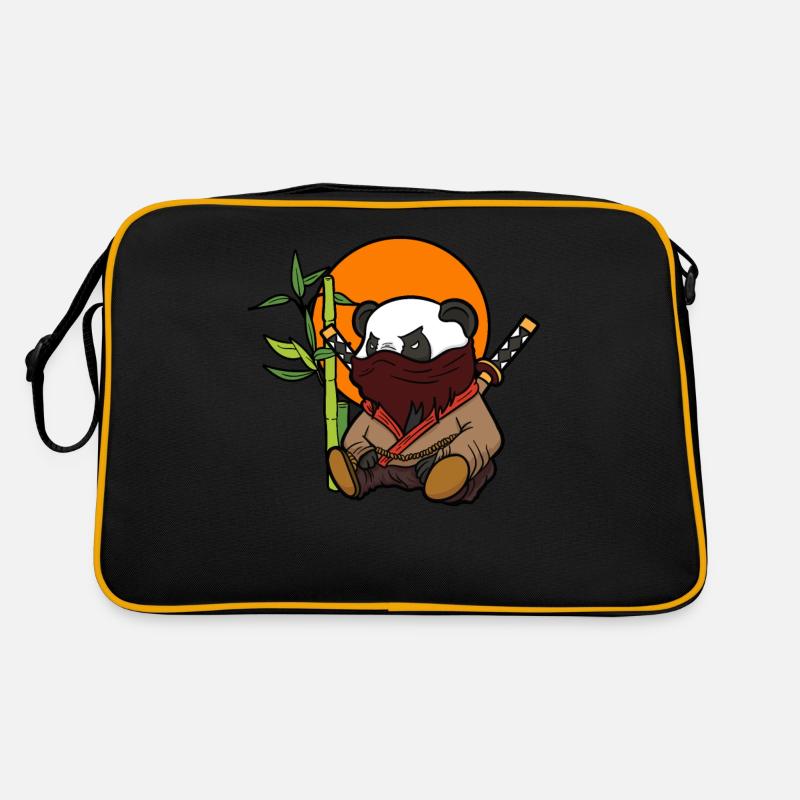 Panda Pandabär Ninja Kung Fu Samurai Tier Geschenk Retro Tasche