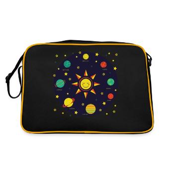 Kids Solar System Planets Earth Sun Boys Girls - Retro Bag - black/gold - Back