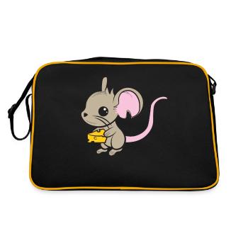 Kids Cute House Mouse Un morceau de fromage pour les enfants - Sac Retro - noir/or - Dos
