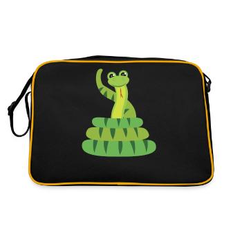 Kids Funny Boa Python Reptile Snake Boys Girls - Retro Bag - black/gold - Back