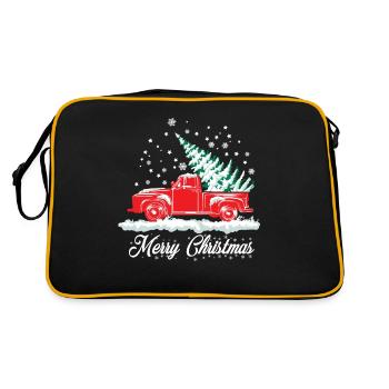 Camion à neige rouge et arbre de Noël - Noël nostalgique - Sac Retro - noir/or - Dos