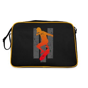 Skateur skateboard - Sac Retro - noir/or - Dos