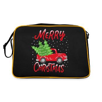 Weihnachtsbaum - Retro Tasche - Schwarz/Gold - Hinten
