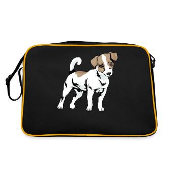 Jack Russel terrier - Retro Bag - black/gold - Back