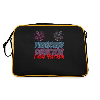 Fireworks 4 July Funny - Retro Bag - black/gold - Back
