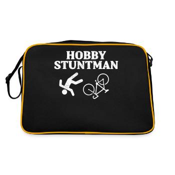 Fahrrad Sturz Bruch Stuntman Stunt Geschenk - Retro Tasche - Schwarz/Gold - Hinten