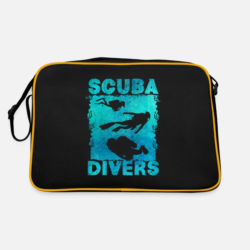 Tauchen - Retro Tasche - Schwarz/Gold