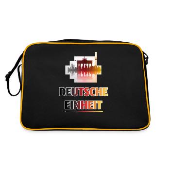 Tag der deutschen Einheit | Berlin Deutschland - Retro Tasche - Schwarz/Gold - Hinten