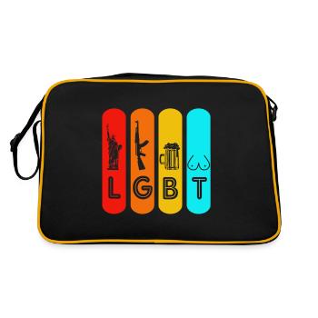 LGBT Gay Gay Gay Arc Gay Trans - Sac Retro - noir/or - Dos